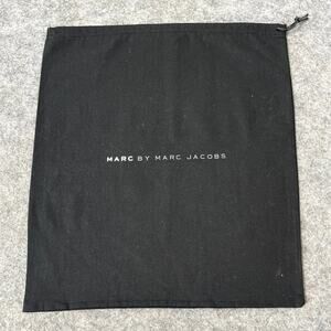 Marc Jacobs Black Silver Logo Dust Bag Shoe Storage Drawstring Travel 15"x13"